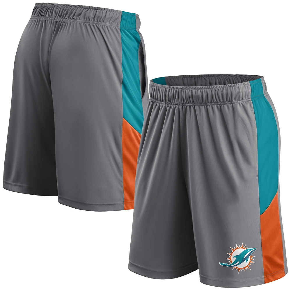 Men's Fanatics Gray Miami Dolphins Primary Logo Shorts