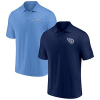 Men's Fanatics Navy/Light Blue Tennessee Titans Dueling Two-Pack Polo Set