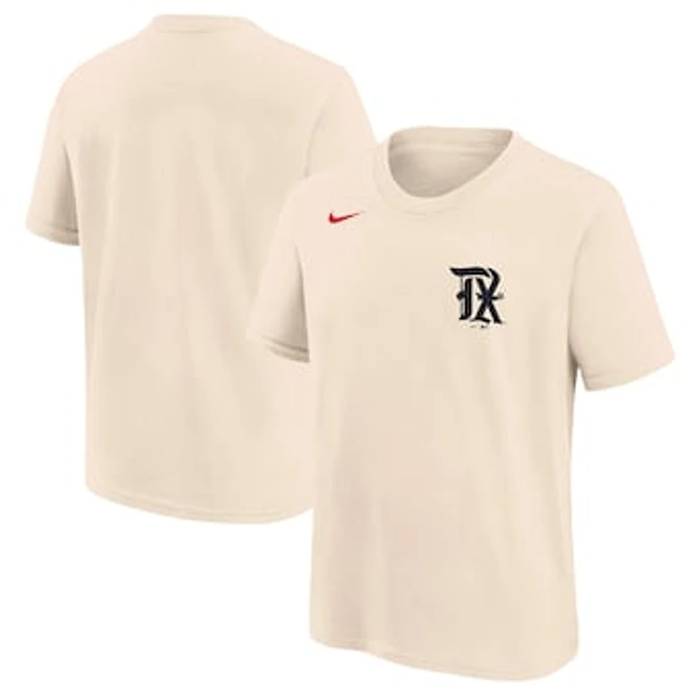 Youth Nike  Cream Texas Rangers 2023 City Connect Wordmark T-Shirt