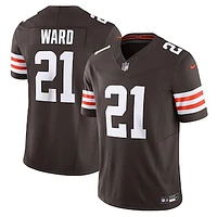 Men's Nike Denzel Ward Brown Cleveland Browns Vapor F.U.S.E. Limited Jersey