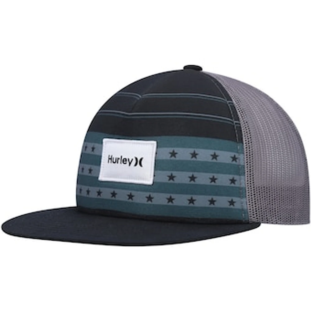 Men's Hurley Black United Trucker Snapback Hat