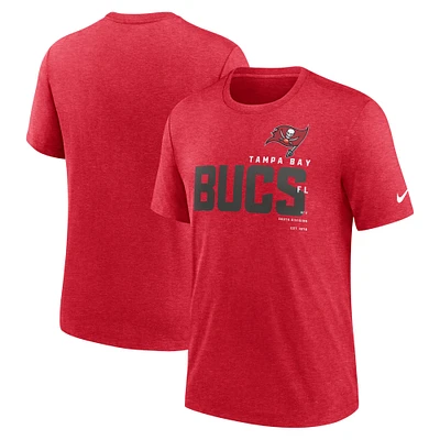 Men's Nike Heather Red Tampa Bay Buccaneers Wordmark Tri-Blend - T-Shirt