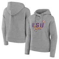 Women's Fanatics Heather Gray LSU Tigers Script Favorite Pullover Hoodie