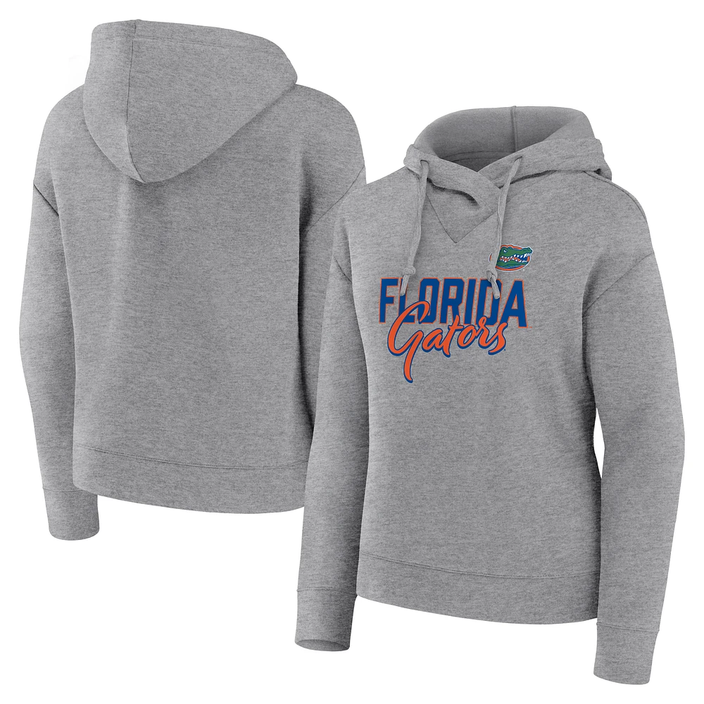 Women's Fanatics Heather Gray Florida Gators Script Favorite Pullover Hoodie