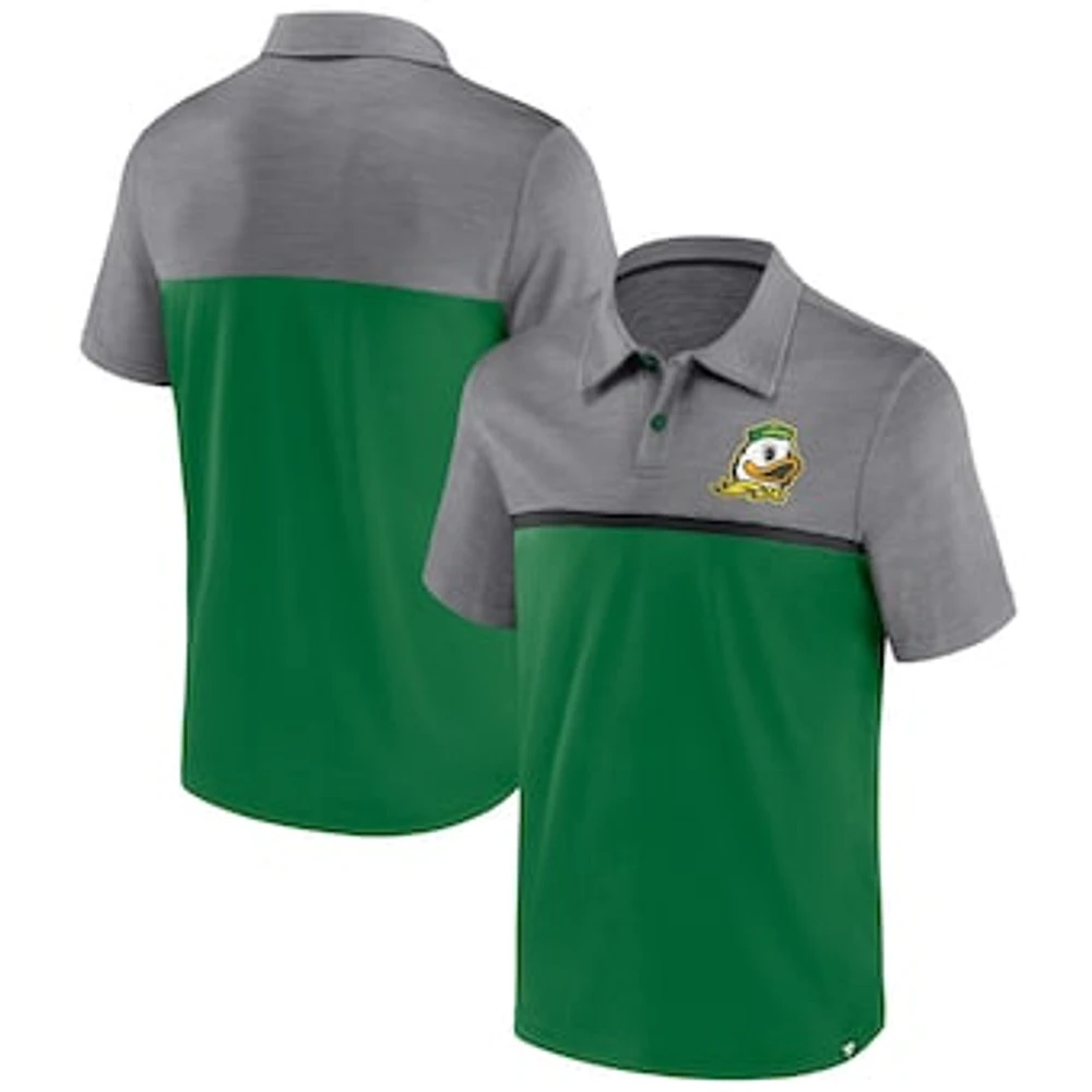 Men's Fanatics Green/Gray Oregon Ducks Polo