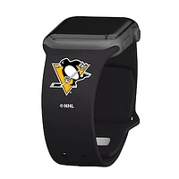 Black Pittsburgh Penguins Silicone Apple Watch Band
