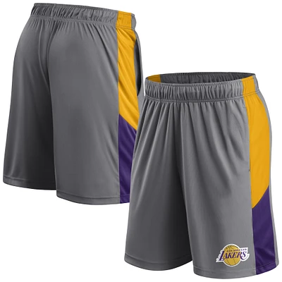 Men's Fanatics  Gray Los Angeles Lakers Practice Performance Shorts