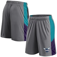 Men's Fanatics  Gray Charlotte Hornets Practice Performance Shorts