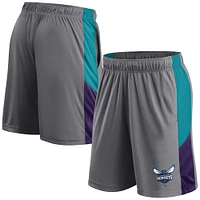 Men's Fanatics  Gray Charlotte Hornets Practice Performance Shorts