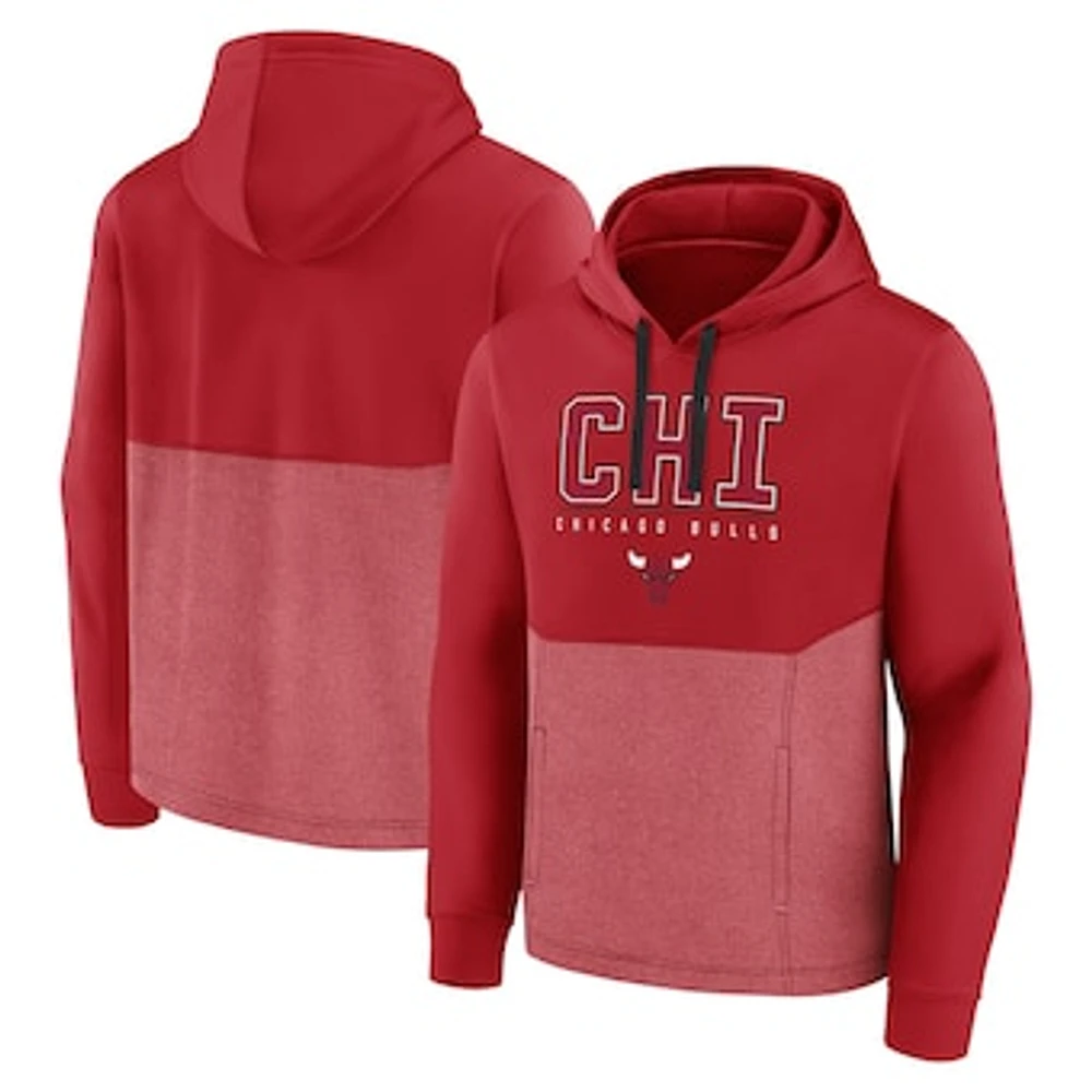 Men's Fanatics  Red Chicago Bulls Successful Tri-Blend Pullover Hoodie