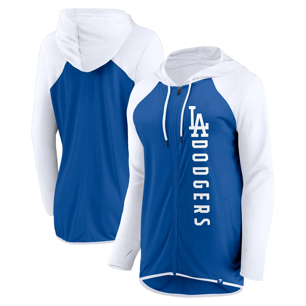 Women's Fanatics Royal/White Los Angeles Dodgers Forever Fan Full-Zip Hoodie Jacket