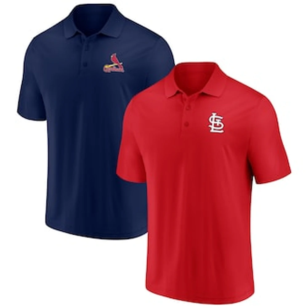 Men's Fanatics Red/Navy St. Louis Cardinals Dueling Logos Polo Combo Set