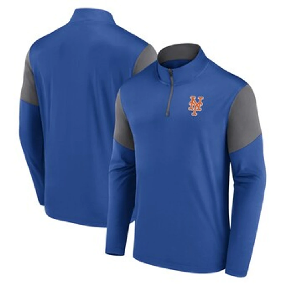 Men's Fanatics Royal New York Mets Logo Quarter-Zip Top