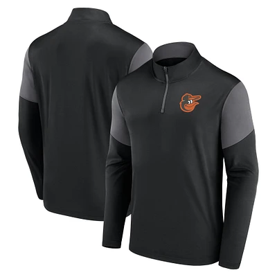 Men's Fanatics Black Baltimore Orioles Logo Quarter-Zip Top