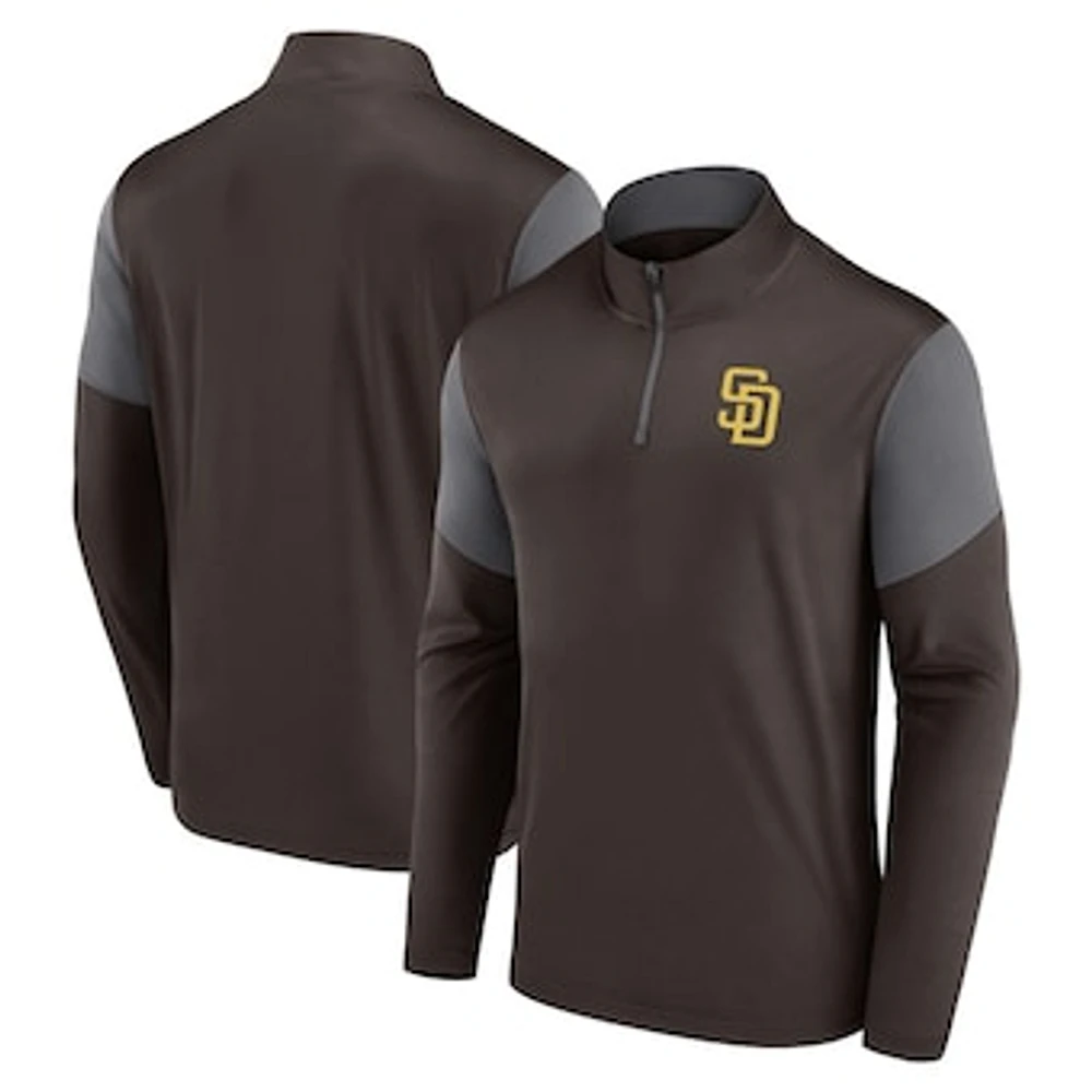 Men's Fanatics Brown San Diego Padres Logo Quarter-Zip Top