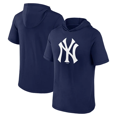 Men's Fanatics Navy New York Yankees Short Sleeve Hoodie T-Shirt