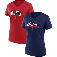 Women's Fanatics Navy/Red Boston Red Sox Fan T-Shirt Combo Set