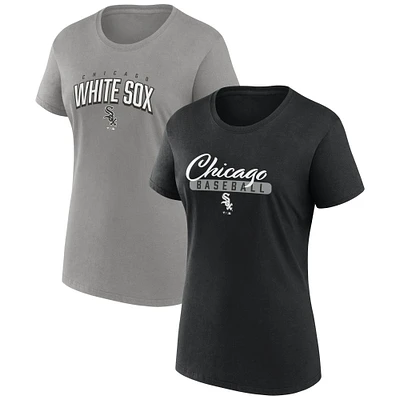 Women's Fanatics Black/Gray Chicago White Sox Fan T-Shirt Combo Set