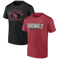 Men's Fanatics Cardinal/Black Arizona Cardinals Player Two-Pack T-Shirt Set