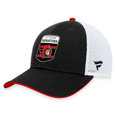 Men's Fanatics Black Ottawa Senators NHL Draft On Stage Trucker Adjustable Hat