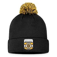 Men's Fanatics Black Boston Bruins NHL Draft Cuffed Knit Hat with Pom