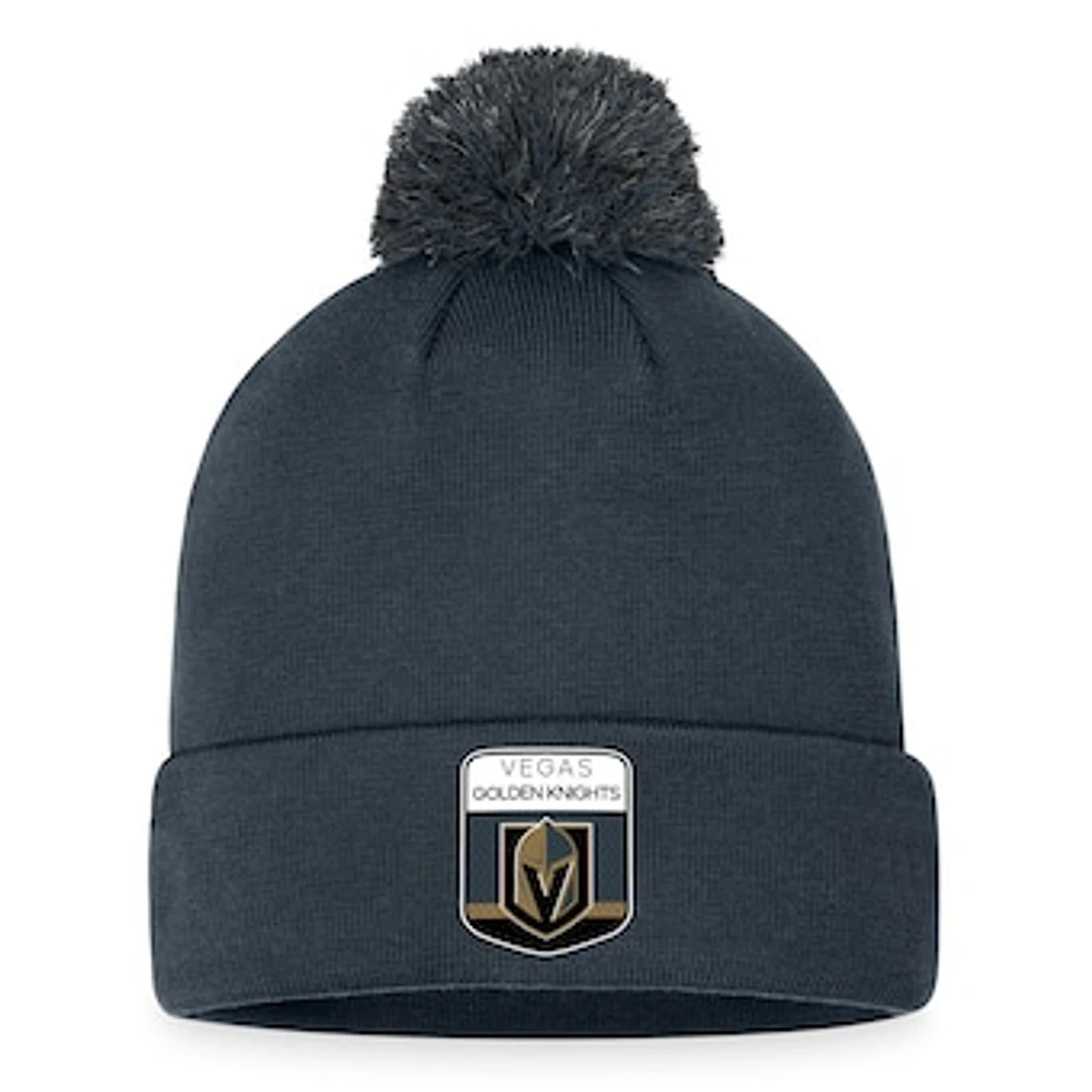 Men's Fanatics Charcoal Vegas Golden Knights NHL Draft Cuffed Knit Hat with Pom