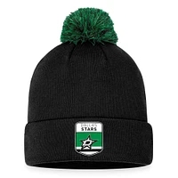 Men's Fanatics Black Dallas Stars NHL Draft Cuffed Knit Hat with Pom