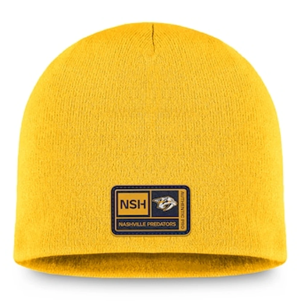 Men's Fanatics Gold Nashville Predators Authentic Pro Training Camp Knit Hat