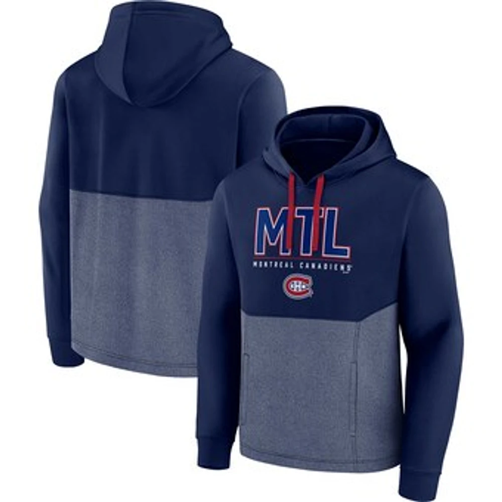 Men's Fanatics Navy Montreal Canadiens Successful Tri-Blend Pullover Hoodie