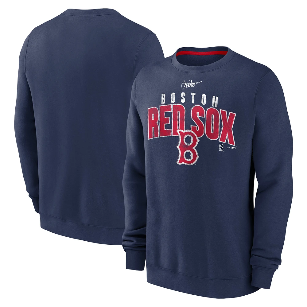 Men's Nike  Navy Boston Red Sox Cooperstown Collection Team Shout Out Pullover Sweatshirt