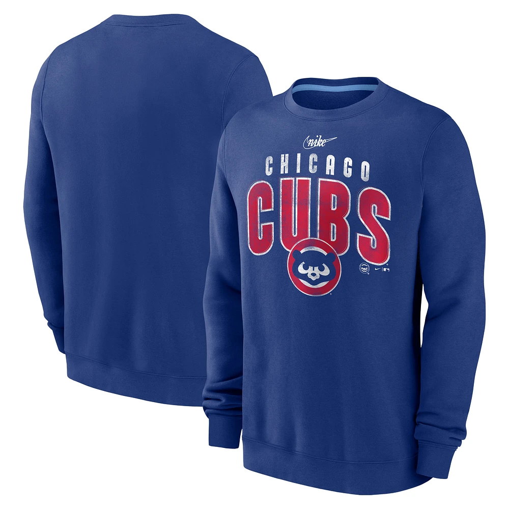 Men's Nike  Royal Chicago Cubs Cooperstown Collection Team Shout Out Pullover Sweatshirt