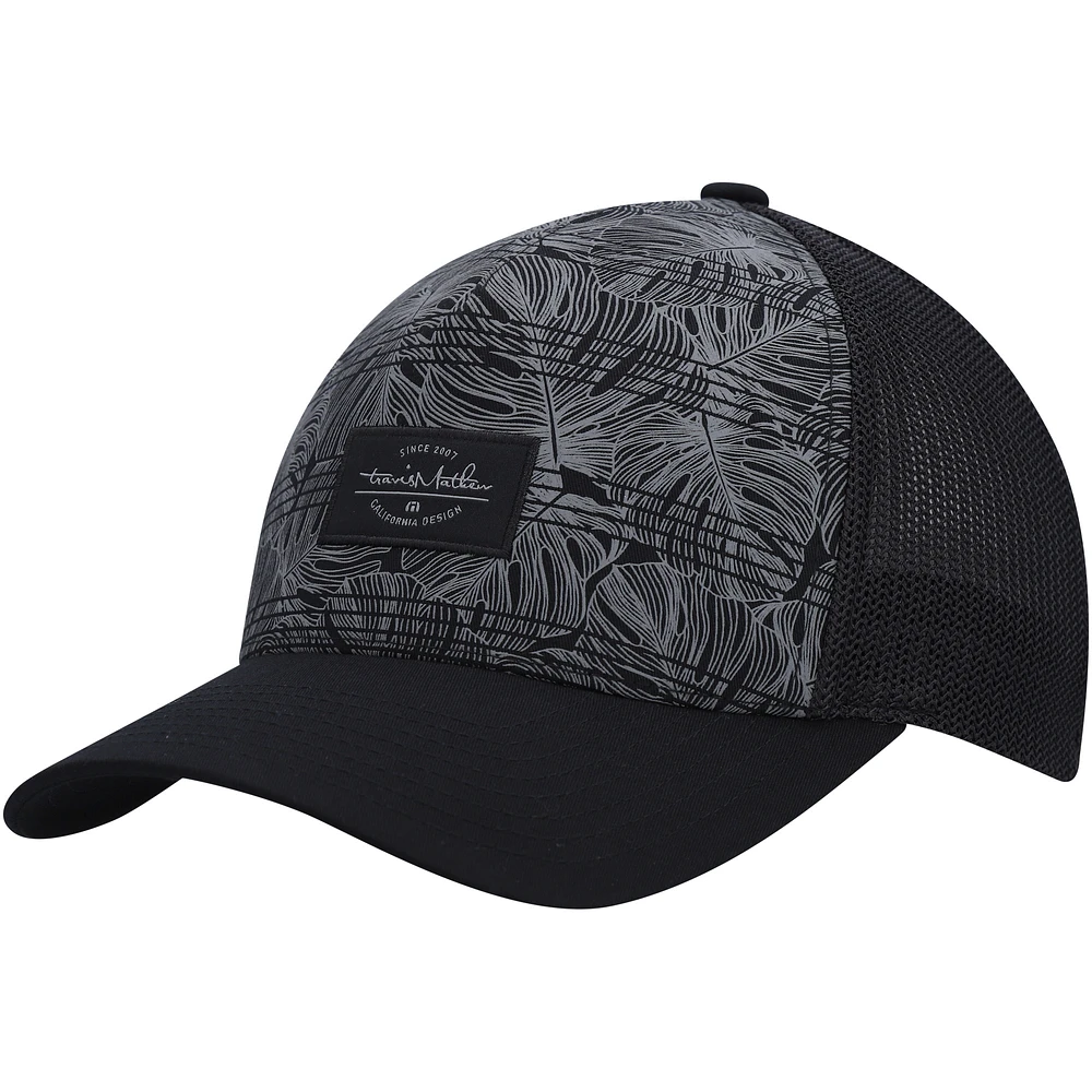 Men's TravisMathew Black Bay Islands Snapback Hat