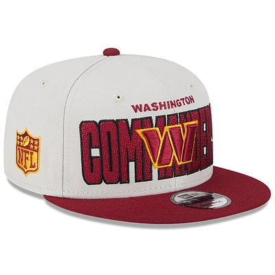 Men's New Era Stone/Burgundy Washington Commanders 2023 NFL Draft 9FIFTY Snapback Adjustable Hat