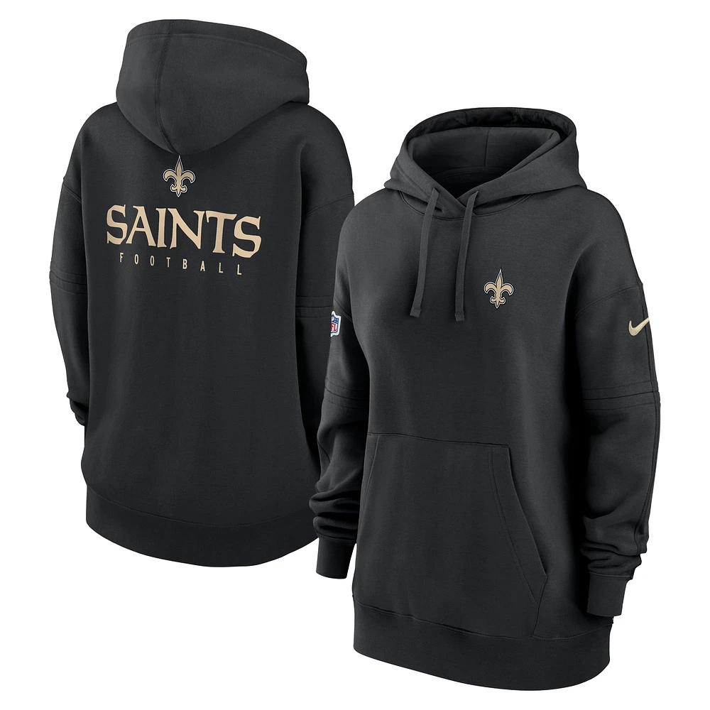 Women's Nike Black New Orleans Saints 2023 Sideline Club Fleece Pullover Hoodie