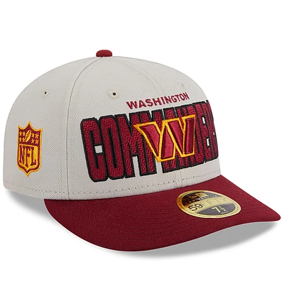 Men's New Era Stone/Burgundy Washington Commanders 2023 NFL Draft Low Profile 59FIFTY Fitted Hat