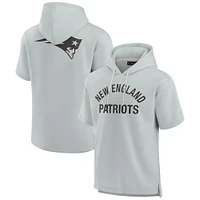 Unisex Fanatics Gray New England Patriots Elements Super Soft Fleece Short Sleeve Pullover Hoodie