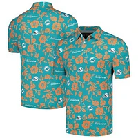 Men's Reyn Spooner Aqua Miami Dolphins Pua Performance Polo