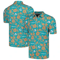 Men's Reyn Spooner Aqua Miami Dolphins Pua Performance Polo