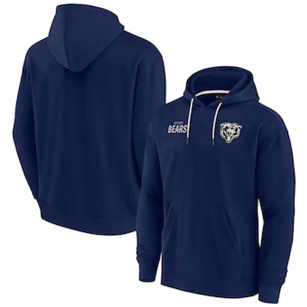 Unisex Fanatics Navy Chicago Bears Elements Super Soft Fleece Pullover Hoodie