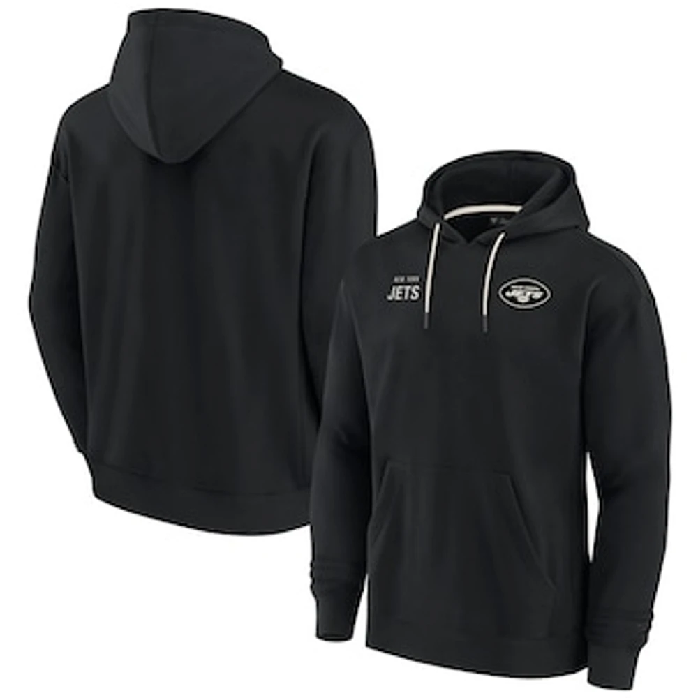 Unisex Fanatics Black New York Jets Elements Super Soft Fleece Pullover Hoodie