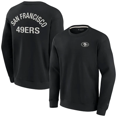 Unisex Fanatics Black San Francisco 49ers Super Soft Pullover Crew Sweatshirt