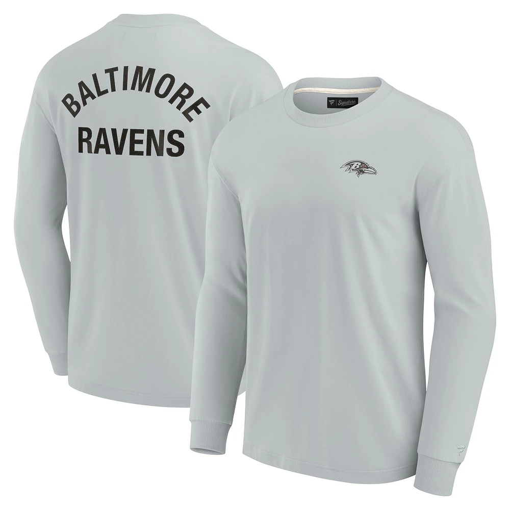 Unisex Fanatics Gray Baltimore Ravens Elements Super Soft Long Sleeve T-Shirt