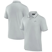 Men's Fanatics Gray Detroit Lions Pique Polo Shirt