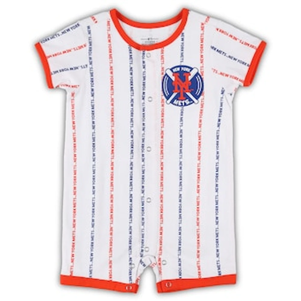 Infant White New York Mets Ball Hitter Coverall