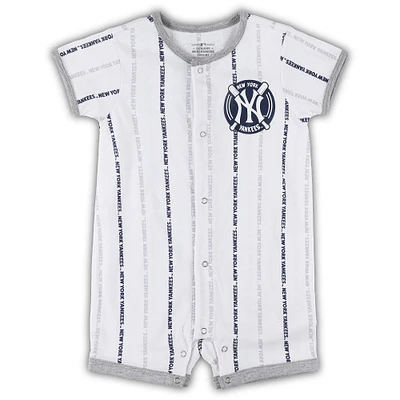 Infant White New York Yankees Ball Hitter Coverall