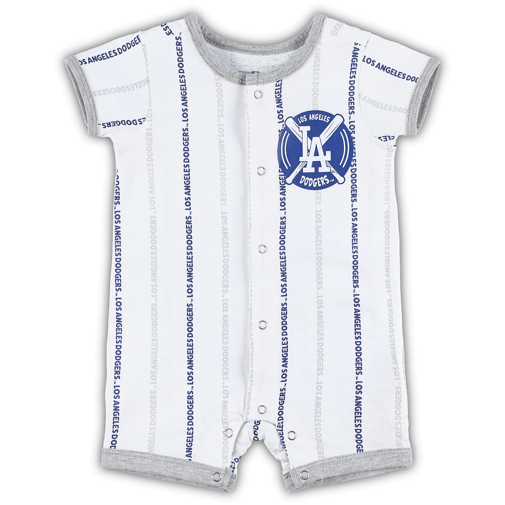 Newborn & Infant White Los Angeles Dodgers Ball Hitter Romper