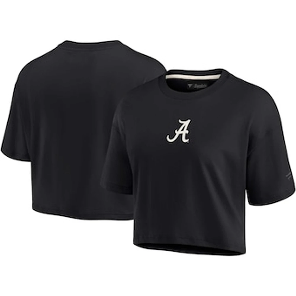 Women's Fanatics Black Alabama Crimson Tide Elements Super Soft Boxy Cropped T-Shirt