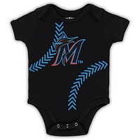 Newborn & Infant Black Miami Marlins Running Home Bodysuit