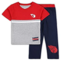 Toddler Navy/Red Cleveland Guardians Batters Box T-Shirt & Pants Set