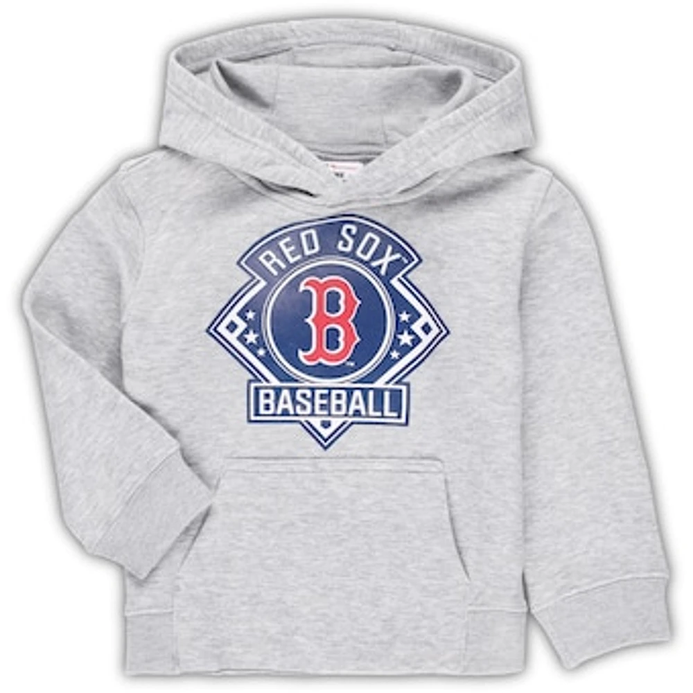 Toddler Heather Gray Boston Red Sox Fence Swinger Pullover Hoodie